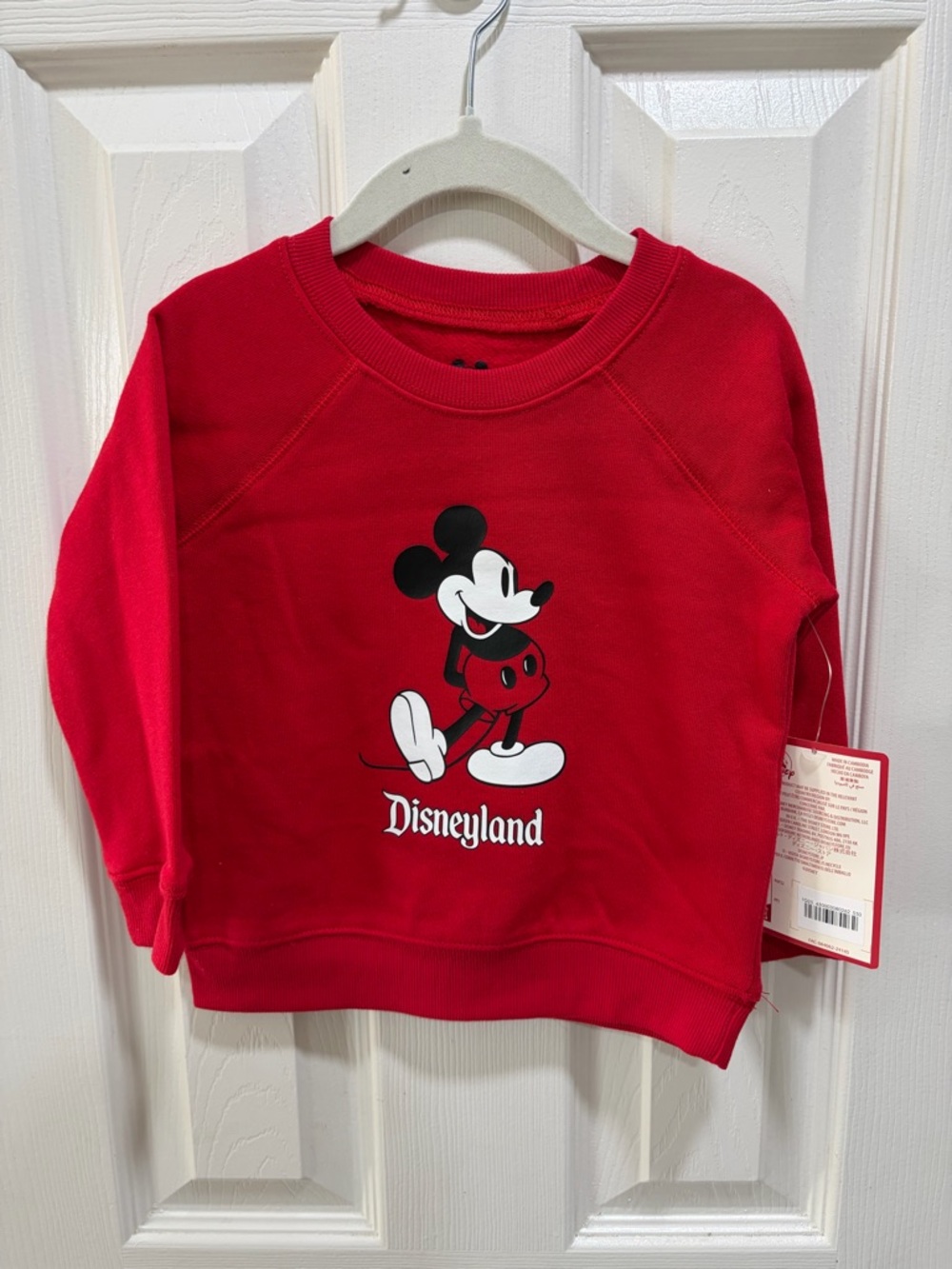 Disney Red Mickey Mouse Disneyland Kids Sweatshirt